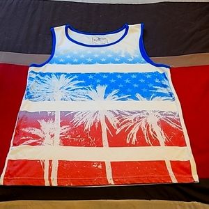 4th of July red white and blue tank top